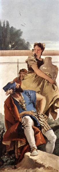 Tiepolo A Seated Man and a Girl with a Pitcher